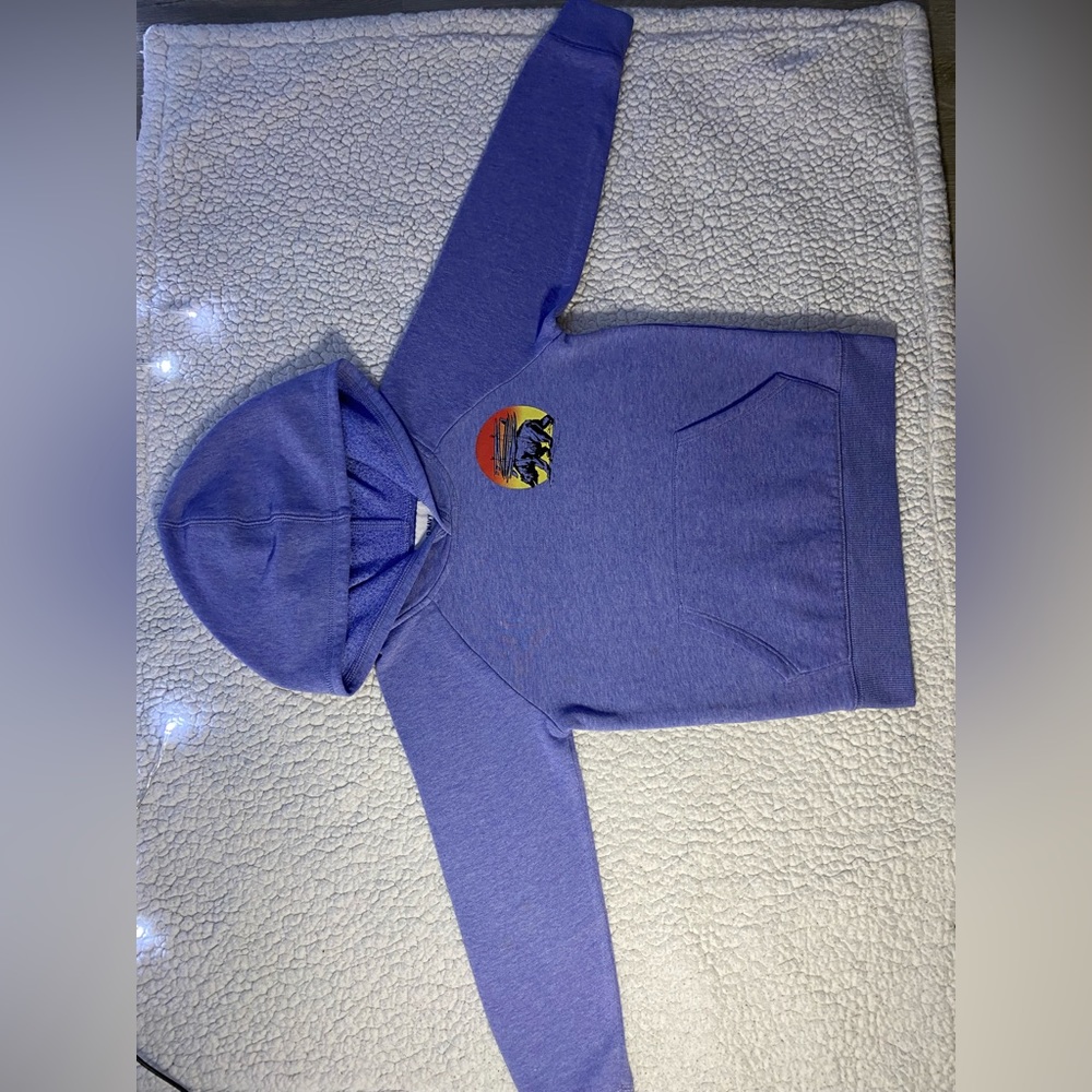 Old navy light purple sunset bear hoodie sweatshirt Size 5T.  #4